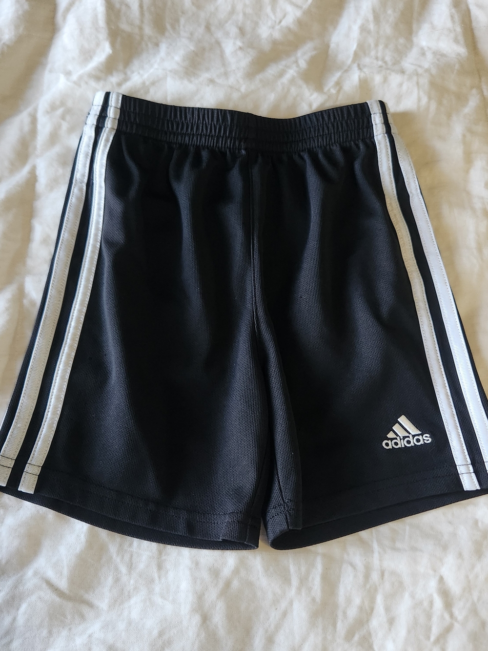 adidas Kids Black Shorts with White Stripes